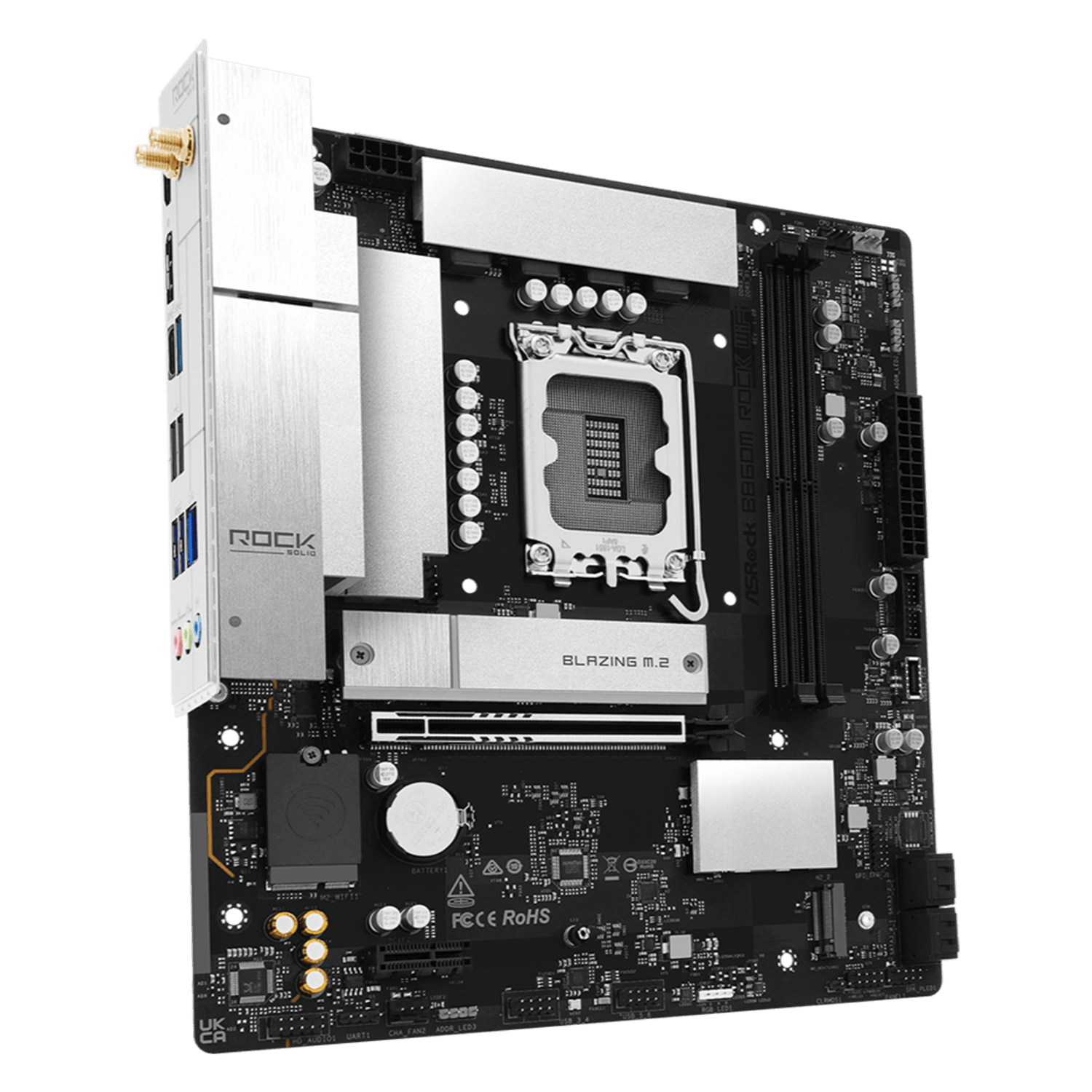 ASRock B860M Rock WiFi Intel LGA1851 MATX Gaming Motherboard