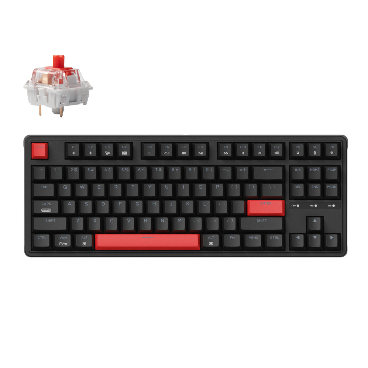 Keychron C3 Pro QMK/VIA Wired Mechanical Keyboard (80% Layout, Red