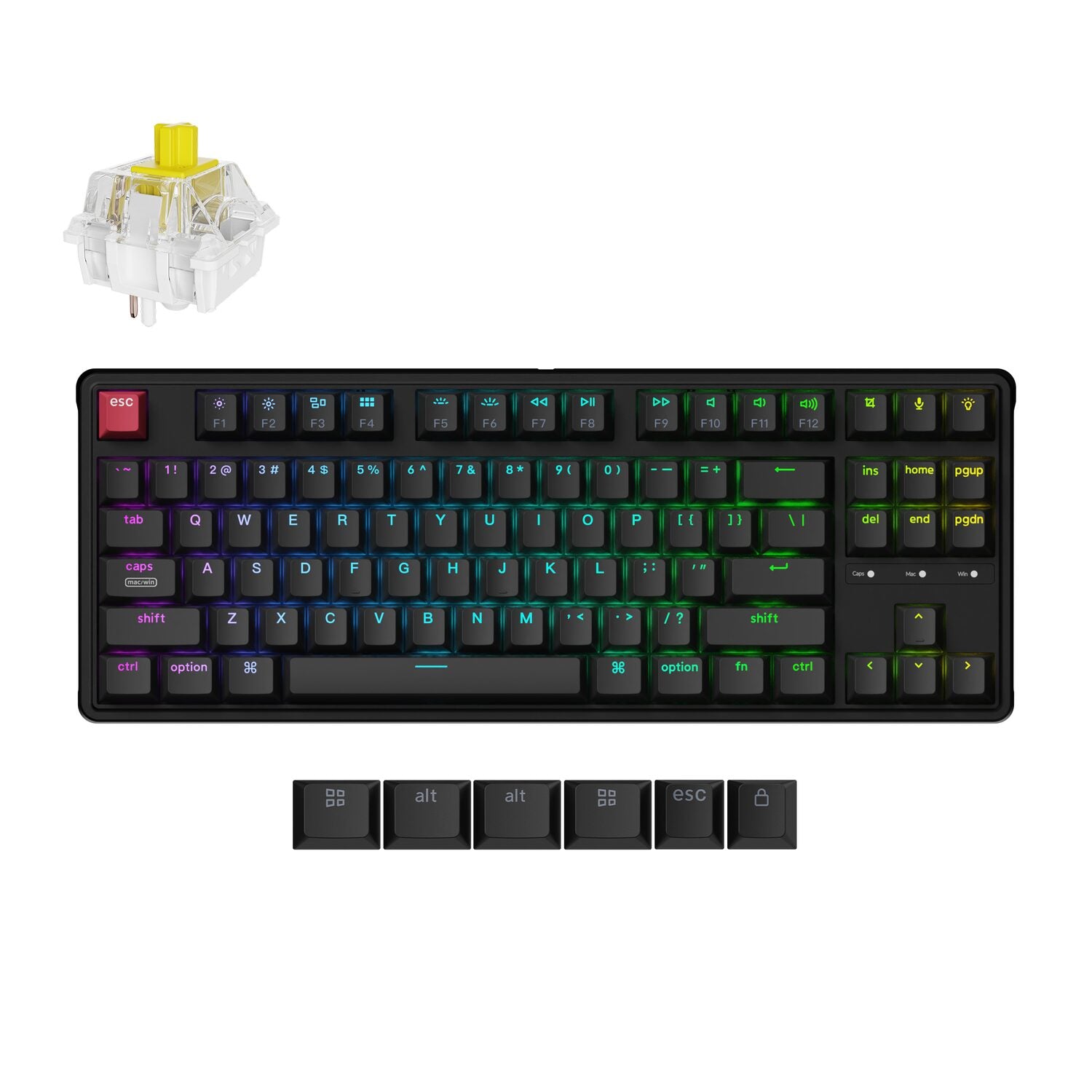 Keychron C3 Pro 80% 8K Super Banana Switch Hot-swappable RGB Wired Custom Mechanical Keyboard