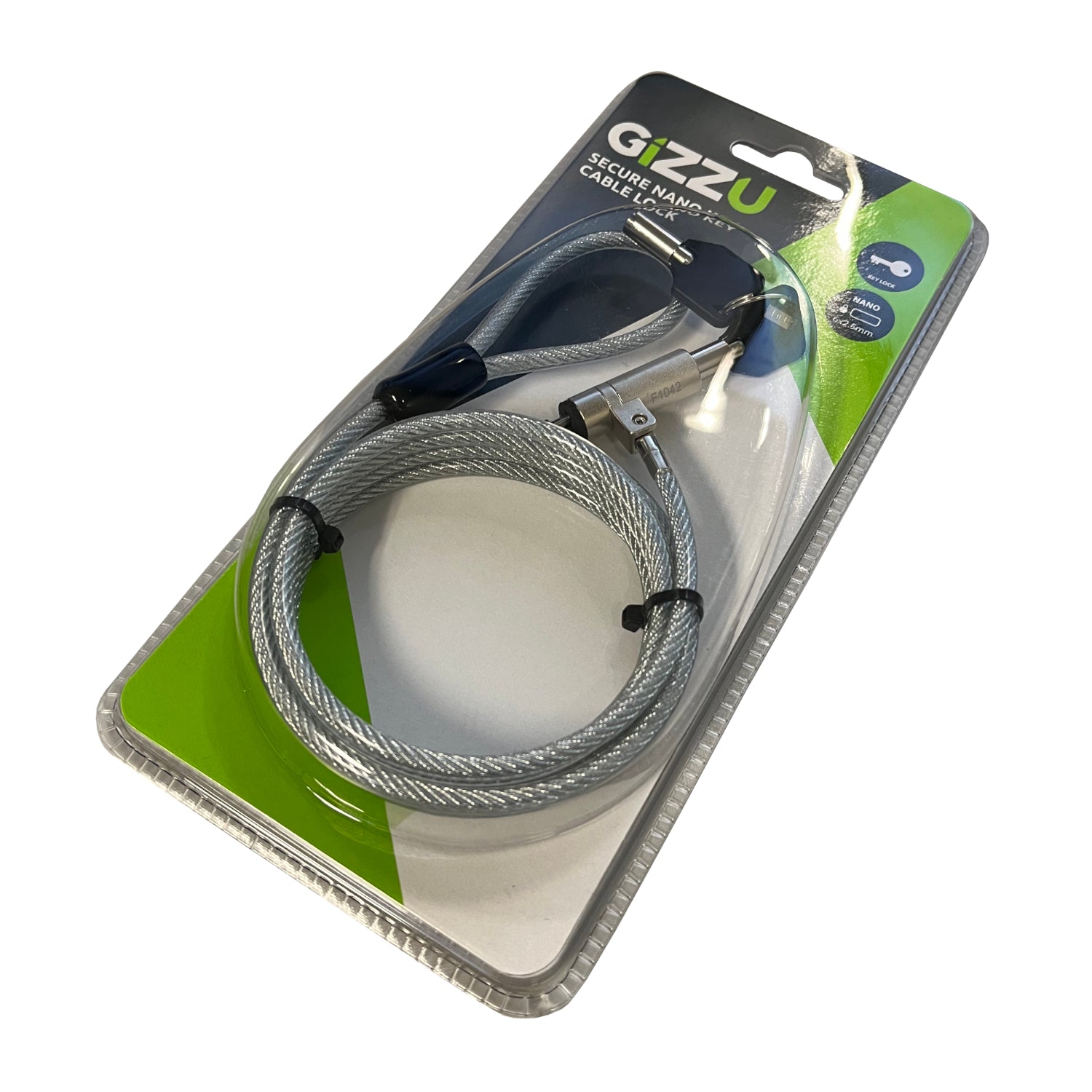 GIZZU 1.8m Nano Key Lock Security Cable with Key