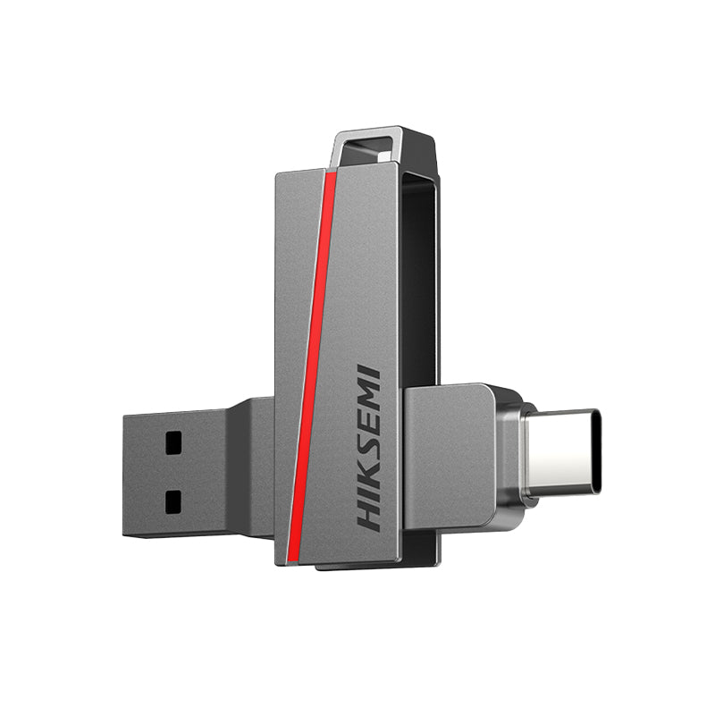 Hiksemi Dual-Slim 256GB USB3.2 + Type-C Flash Drive - Grey