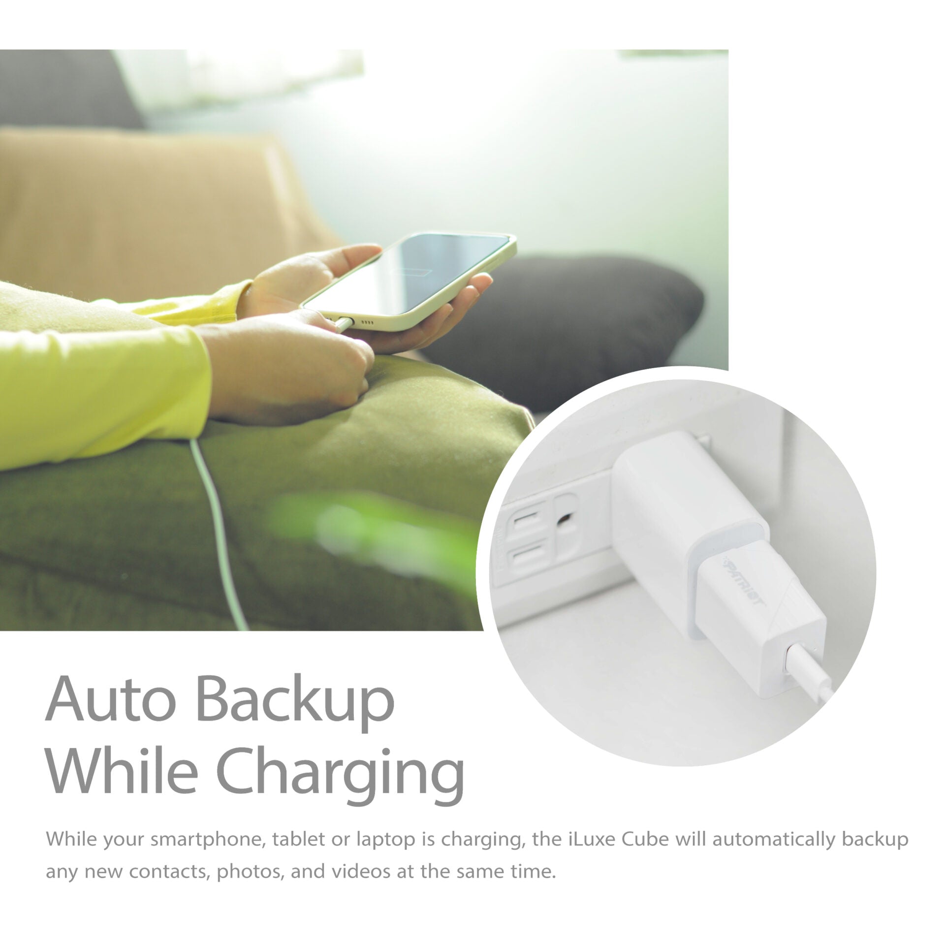 Patriot iLuxe Cube 1TB Type-C Smart Backup Solution - White