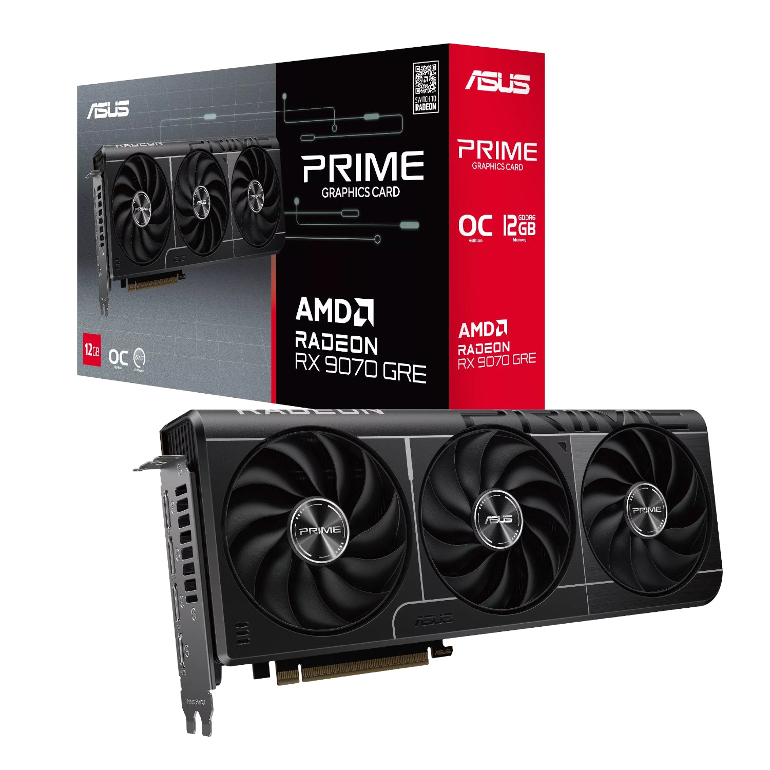 ASUS Prime Radeon RX 9070 GRE EVO OC Edition 12GB GDDR6 Graphics Card