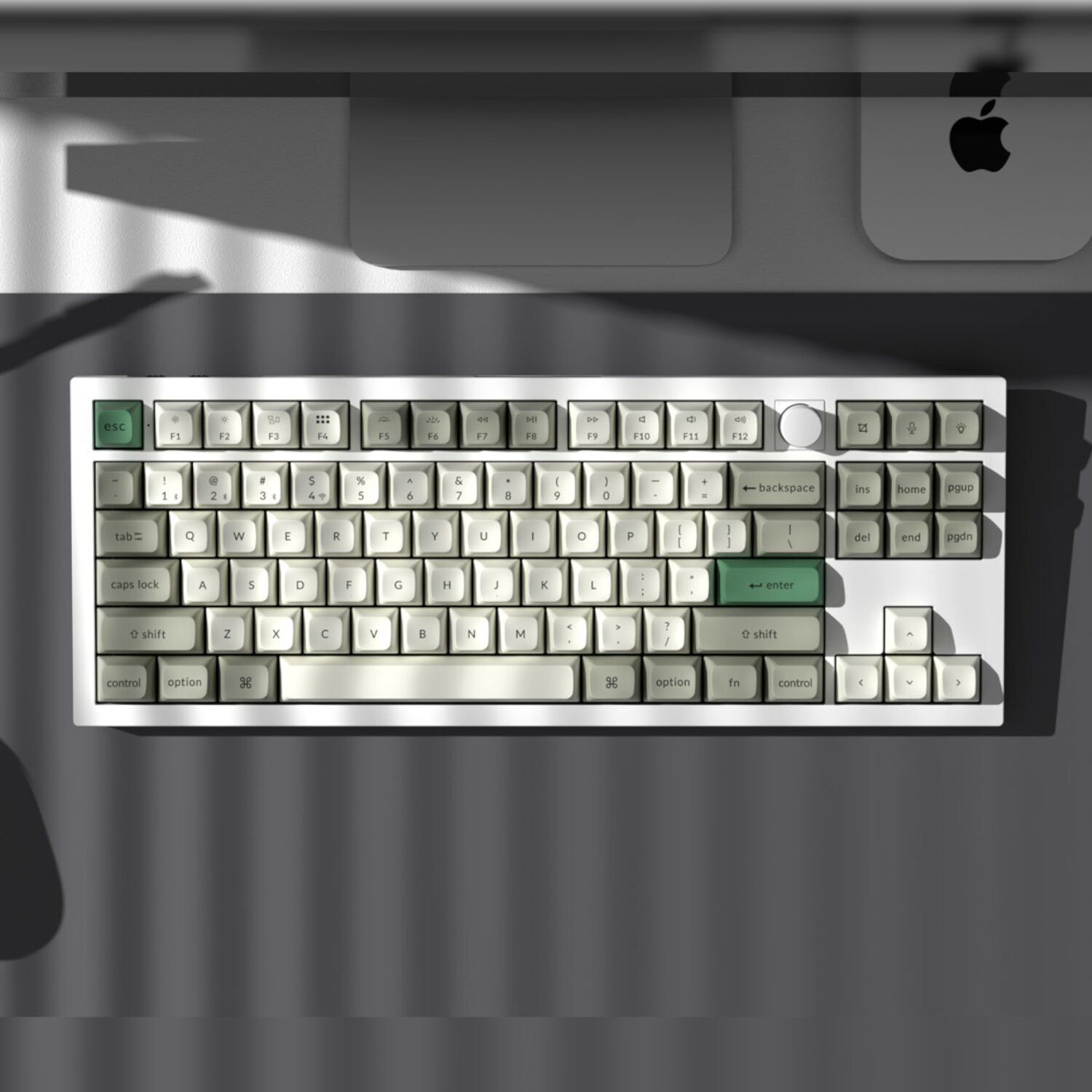 Keychron Q3 Max 80% Full Assembled Knob Red Switch Hot-Swap Gateron Jupiter RGB Wireless Keyboard - Shell White