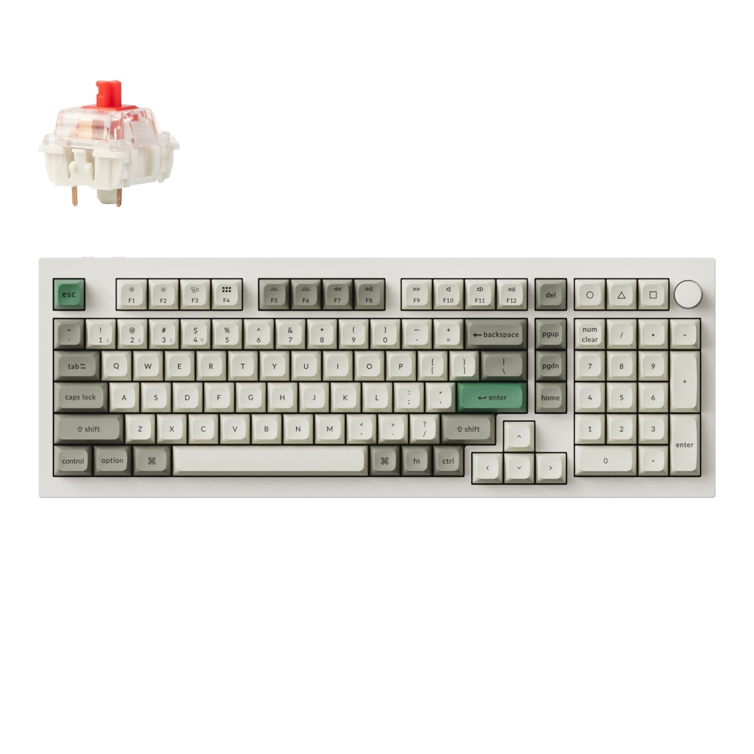 Keychron Q5 Max 96% Full Assembled Knob Red Switch Hot-Swap Gateron Jupiter RGB Wireless Keyboard - White