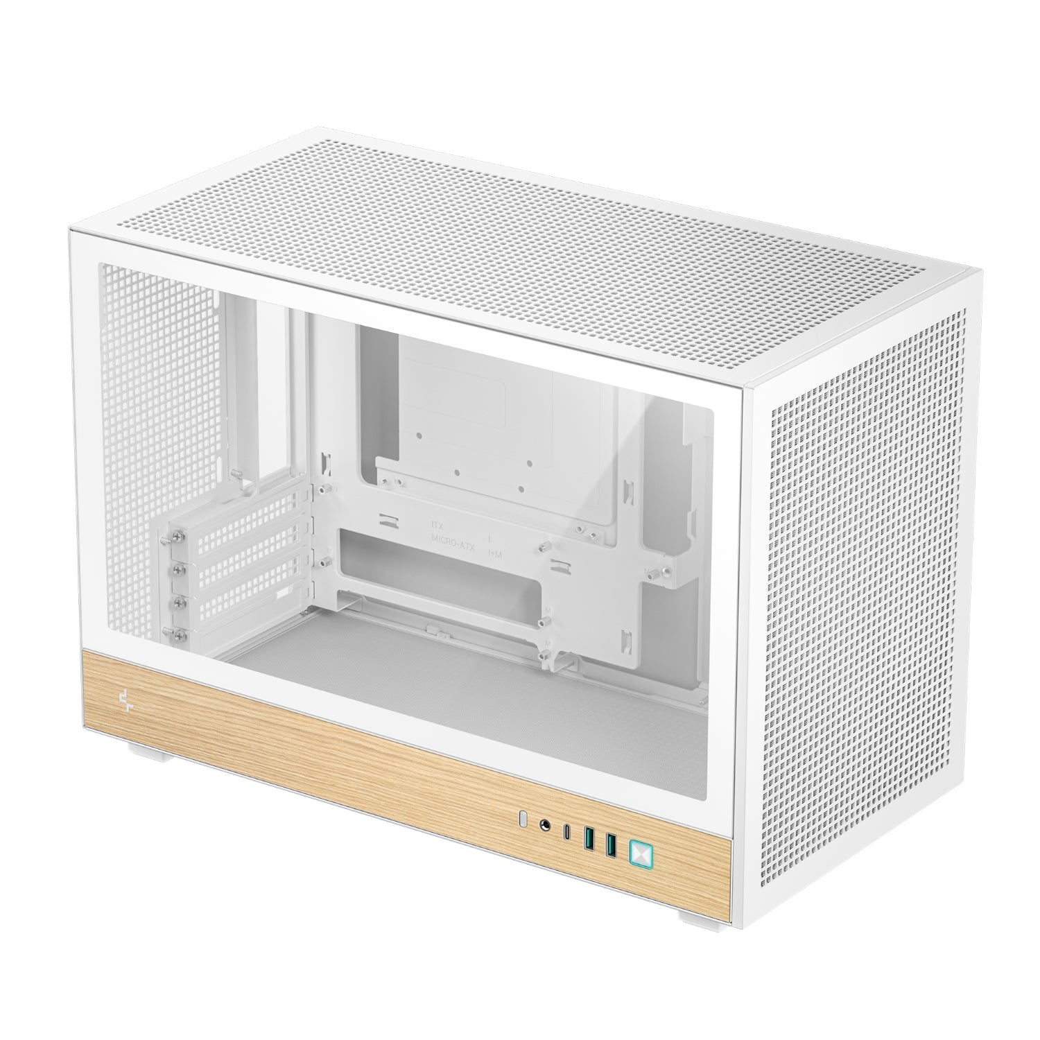 DeepCool CH260 Wood mATX Gaming Chassis White