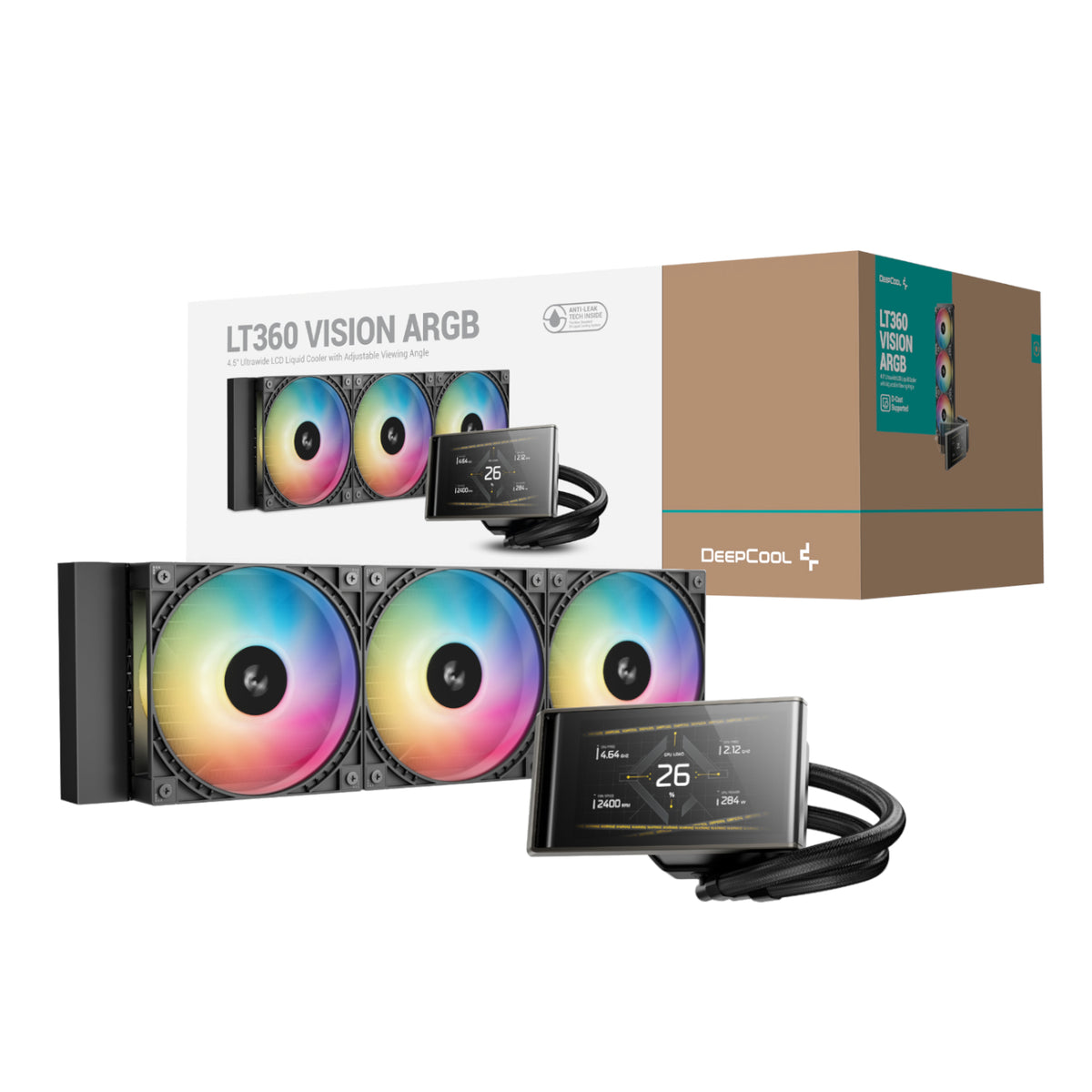 DeepCool LT360 VISION ARGB 4.5" LCD All-in-one CPU Liquid Cooler -