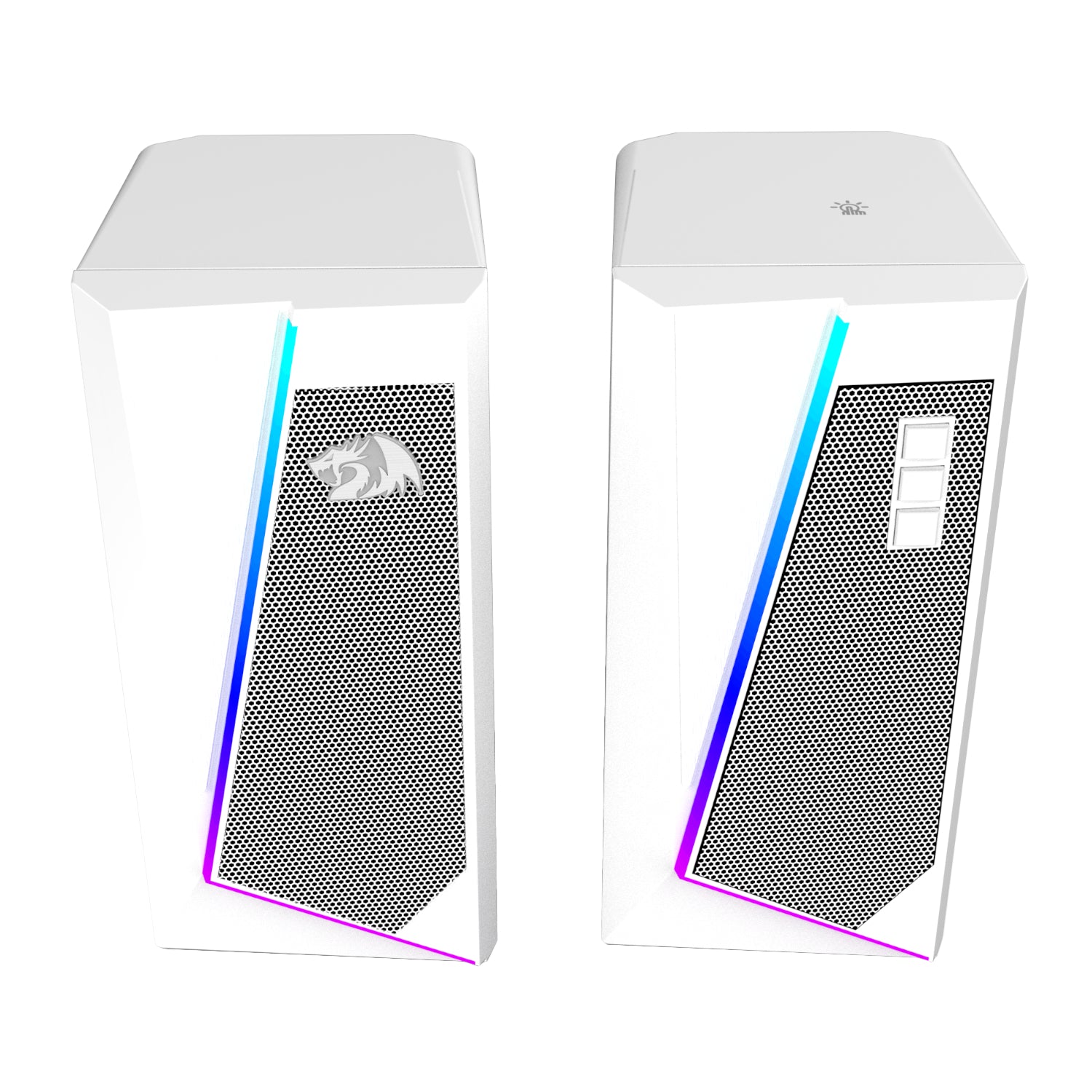 Redragon GS20W ANVIL 3W 2.0 RGB Stereo Desktop PC Speakers - White
