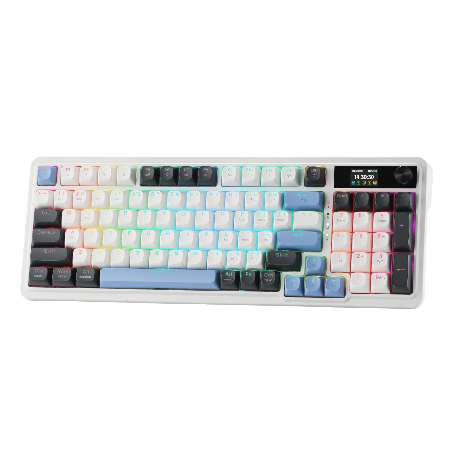 Redragon K719WGB GALATIN RGB PRO Full sized Wireless Gaming Keyboard - White